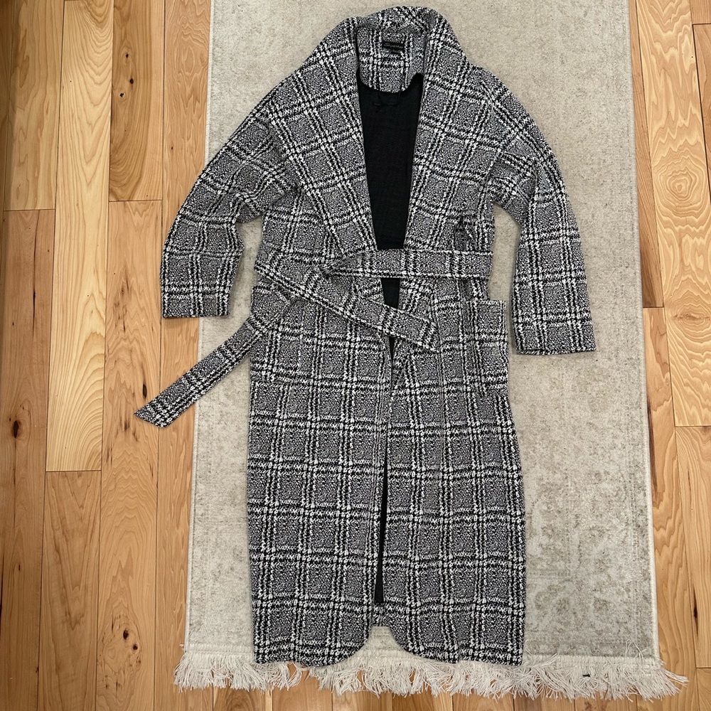 Plaid belted coat
